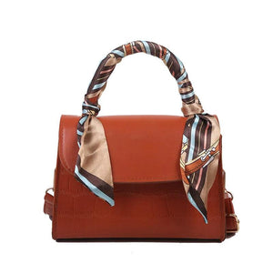 Textured Silk Scarf Shoulder Bag Women Messenger Bag Handbags