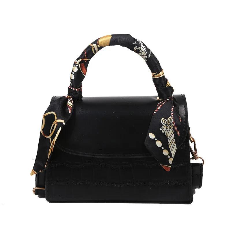 Textured Silk Scarf Shoulder Bag Women Messenger Bag Handbags