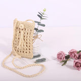 Woven Straw Shoulder Bag Mini Crossbody Vintage Handbag