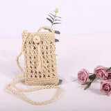Woven Straw Shoulder Bag Mini Crossbody Vintage Handbag