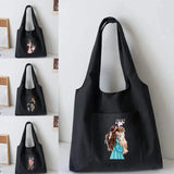 Mom Pattern Shoulder Canvas Vest Bag for Women High Capacity Reusable Tote Bag