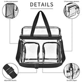 Stadium Approved Clear Large Shoulder Tote Bag with Zipper Closure