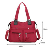Waterproof Nylon Crossbody Bag Shoulder Strap Zipper Tote Bag