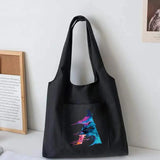 Canvas Tote Bag Ladies Travel Foldable Storage Bag Paint Printed