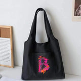 Canvas Tote Bag Ladies Travel Foldable Storage Bag Paint Printed