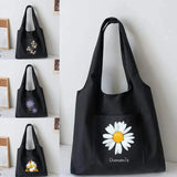 Daisy Canvas Vest Bag Women Shopping Tote Bag Grocery Handbags