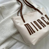 Women Tote Bags Large Capacity Travel High Shoulder Bag Letter Outdoor Shopper H