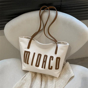 Women Tote Bags Large Capacity Travel High Shoulder Bag Letter Outdoor Shopper H