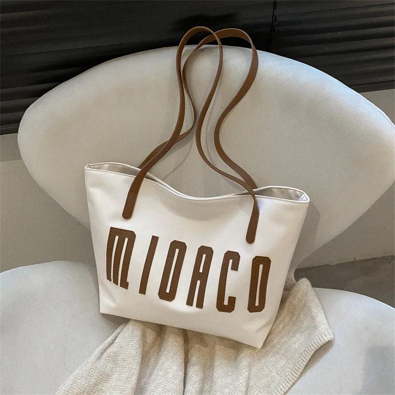 Women Tote Bags Large Capacity Travel High Shoulder Bag Letter Outdoor Shopper H