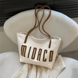 Women Tote Bags Large Capacity Travel High Shoulder Bag Letter Outdoor Shopper H
