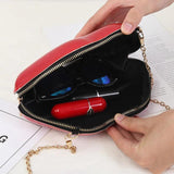 Solid Zipper Messenger Bag Lip Print Women's Shoulder Bag