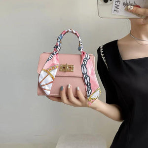 Small Shoulder Bag with Silk Scarf Crossbody Clutch Wallet Purse
