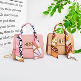 Small Shoulder Bag with Silk Scarf Crossbody Clutch Wallet Purse