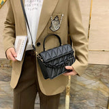 Plaid Chain Crossbody Bags Small Flap Top Handle Bags