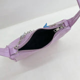 Women PU Leather Shoulder Underarm Bag Vintage Butterfly Chain