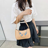Women PU Leather Shoulder Underarm Bag Vintage Butterfly Chain