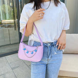 Women PU Leather Shoulder Underarm Bag Vintage Butterfly Chain