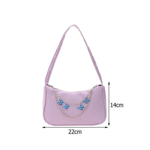 Small Shoulder Underarm Bag Vintage Butterfly Chain Mini Purse Handbag