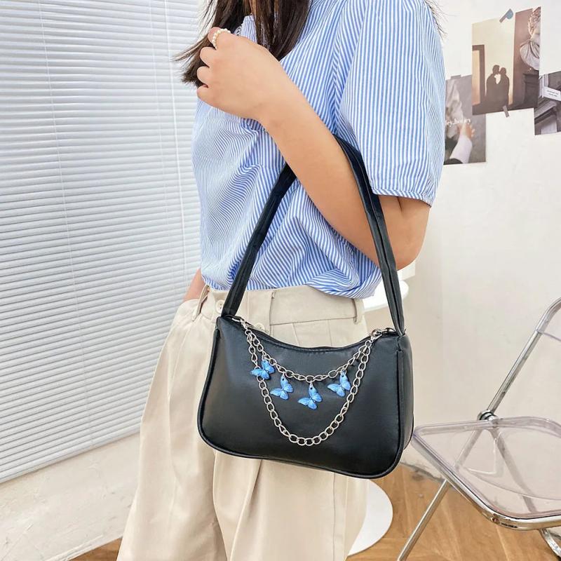Small Shoulder Underarm Bag Vintage Butterfly Chain Mini Purse Handbag
