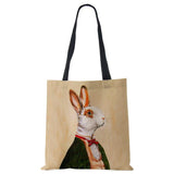 Rabbit Canvas Shoulder Bag Women Print Harajuku Casual Shopping travel Handbag
