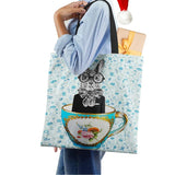 Rabbit Canvas Shoulder Bag Women Print Harajuku Casual Shopping travel Handbag