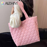 Quilted Ladies Shopper Bag Large Capacity Winter Commute Bag Cotton-Padded