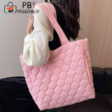 Quilted Casual Hand Bags Large Capacity Winter Top-handle Bag Cotton-Padded