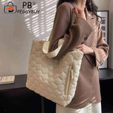 Quilted Casual Hand Bags Large Capacity Winter Top-handle Bag Cotton-Padded