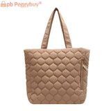 Quilted Shoulder Bag Large Capacity Portable for Weekend Vacation