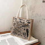 Clear Graffiti PVC Handbag Women Shoulder Beach Jelly Purse Tote Clutch