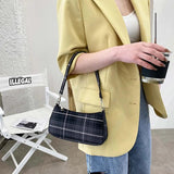 Plaid Print Underarm Bags Cloth Ladies Handbags for Women Shoulder Bags