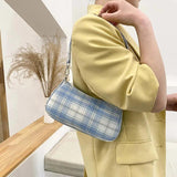 Plaid Print Underarm Bags Cloth Ladies Handbags for Women Shoulder Bags