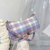 Plaid Print Underarm Bags Cloth Ladies Handbags for Women Shoulder Bags