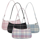 Plaid Print Underarm Bags Cloth Ladies Handbags for Women Shoulder Bags