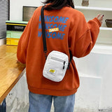 Corduroy Zipper Messenger Bag Multi-layer Street Shoulder Bag