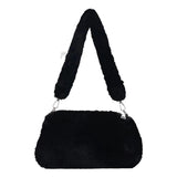 Plush Furry Shoulder Bag Winter Animal Pattern Handbag