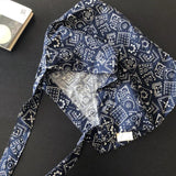 Vintage Plaid Women Floral Shopping Bag Thin Cotton Cloth Ladies Shoulder Messen