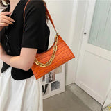 Plaid Pattern Women Tote Shoulder Bags Leather Chain Handbag