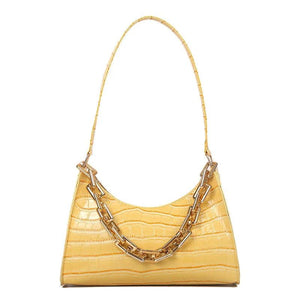 Plaid Pattern Women Tote Shoulder Bags Leather Chain Handbag
