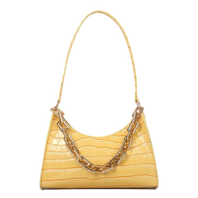 Plaid Pattern Women Tote Shoulder Bags Leather Chain Handbag