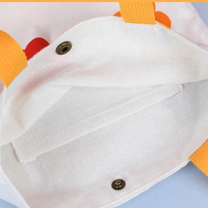 Canvas Bag Women's Hand Bag Cotton Linen Mummy Bag Mini Flower Double Sided