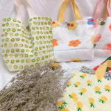 Canvas Bag Women's Hand Bag Cotton Linen Mummy Bag Mini Flower Double Sided