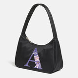 Underarm Shoulder Bag Purple Flower Letter Print