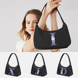 Underarm Shoulder Bag Purple Flower Letter Print
