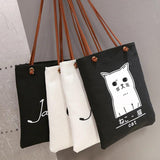 Canvas Printed Letters Bucket Bag Lady Tote Pouch Feminina Bolsas