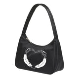 Feather Print Hobo Bag Ladies Shoulder Handbag Casual Purse