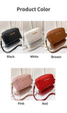 Solid Crossbody Shoulder Bag for Women Leather Woven Purse