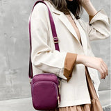Women's Crossbody Zipper Shoulder Bag Multifunction Handbag Wristlet Purse