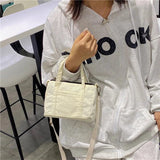 Women's Mini Corduroy Shoulder Bag Canvas Handbag Zipper Totes Ladies Purse