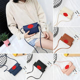 Women's Red Lips Printing Mini Shoulder Bag